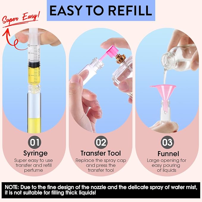 3 Pack 8ML Portable Atomizer Perfume Cologne Travel Spray Bottle for Refill Empty Cologne Dispenser Mini Sprayer for Adults Twist Tpye