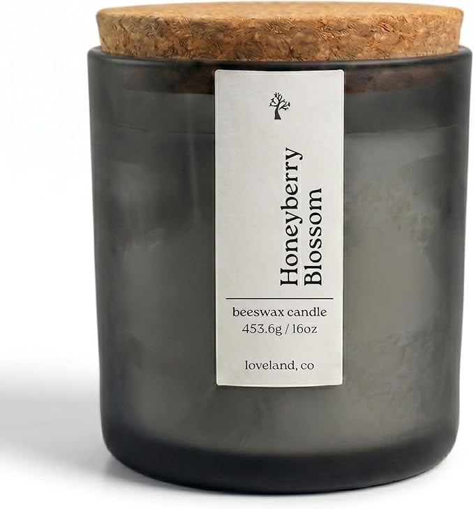 Aspen & Oak Luxury Beeswax Candle, 16oz | Long Burning Pure Beeswax Candles, Non Toxic, Natural, Clean, Essential Oil Scented Organic Candles, Home Decor & Gifts (Honeyberry Blossom)