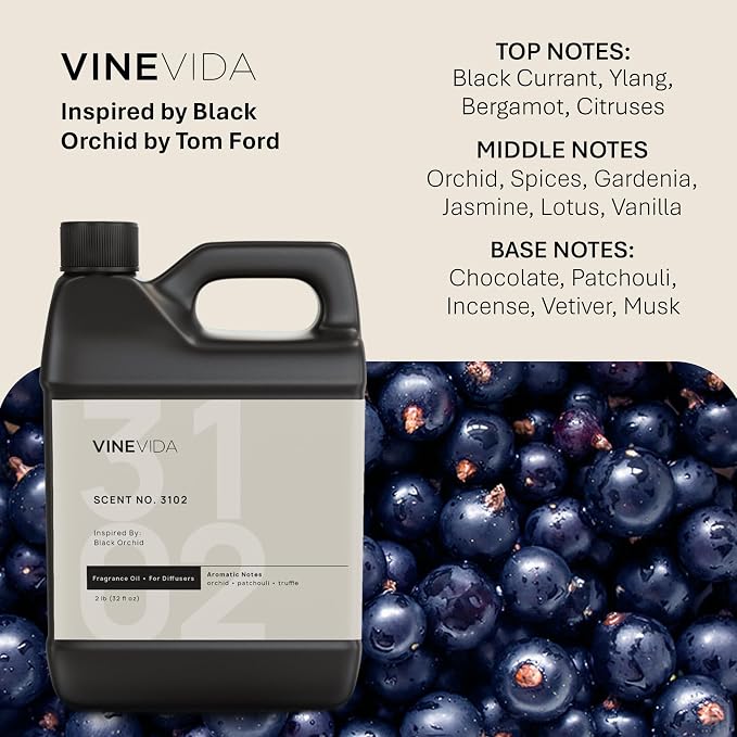VINEVIDA [32 Oz] Inspired by: Black Orchid; Diffuser Oil Refill | Premium Scent Diffuser Oil for Home | Non-Toxic Fragrance