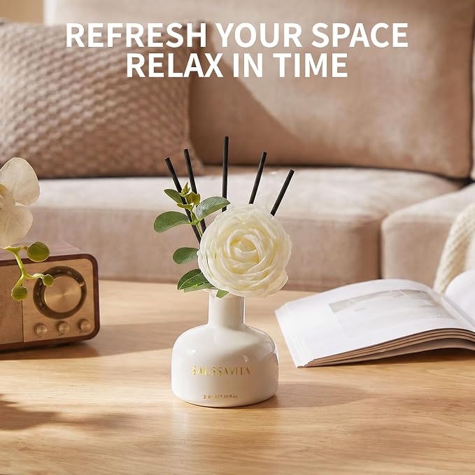 Reed Diffusers Set, 7.10 oz Clean Linen Scented Diffuser with 7 Sticks, Long Lasting Home Fragrance for 120 Days, Perfect for Bathroom, Shelf Decor, Air Fresheners