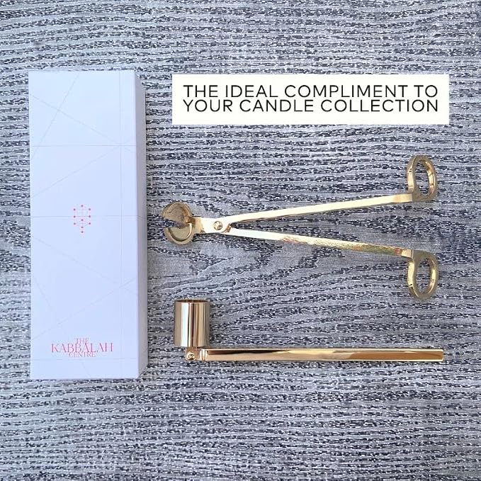 The Kabbalah Centre Candle Wick Trimmer and Candle Snuffer Accessory Set I Great Gift for Him or for Her (Gold)