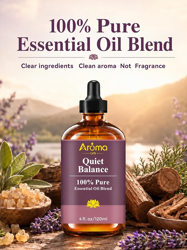 Quiet Balance — A 100% Pure Essential Oil Blend Grounded Woods-and-Resin Blend that Helps Your Space Feel Still, Centered, and Quietly Calm