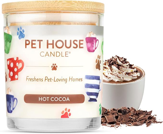 Pet House Pet Odor Candle Plant Based Hot Chocolate Candle Clean Burning, Long Lasting for Home, Hot Cocoa