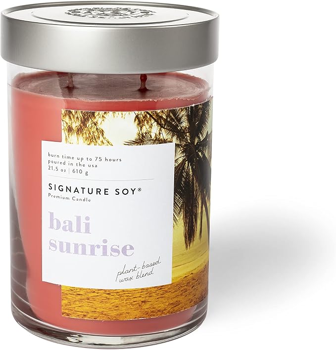 Signature Soy Lidded Bali Sunrise Scented Candle, Extra Large Jar