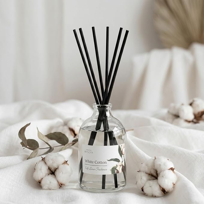 Reed Diffuser Set for Bathroom & Home, Long Lasting Essential Oil Aroma, Glass Bottle Home Fragrance with Sticks, Ideal Gift for Woman