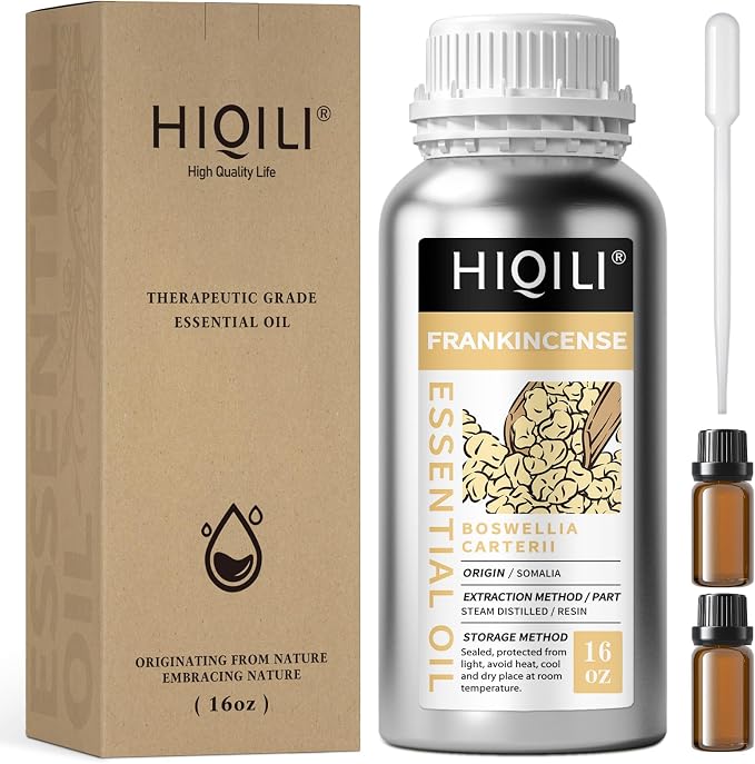 HIQILI 16 Fl Oz Frankincense Essential Oil, for Massage Skin Care, Diffuser, Aromatherapy