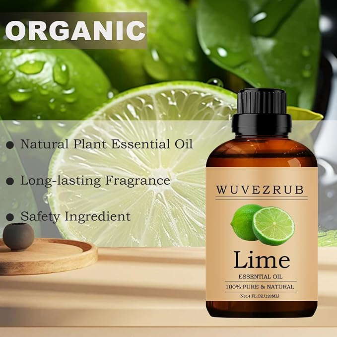 Lime Essential Oil, 120ML Pure and Natural for Aromatherapy Diffuser - 4 Fl Oz
