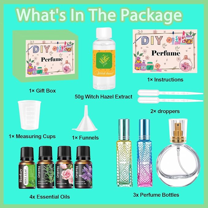Perfume Making Kit- DIY Perfume Making Kits for Women, Make Your Own Scent with Essential Oil, Bottle, Fun Make Your Own Perfume, Fragrance Gifts for Women Girls