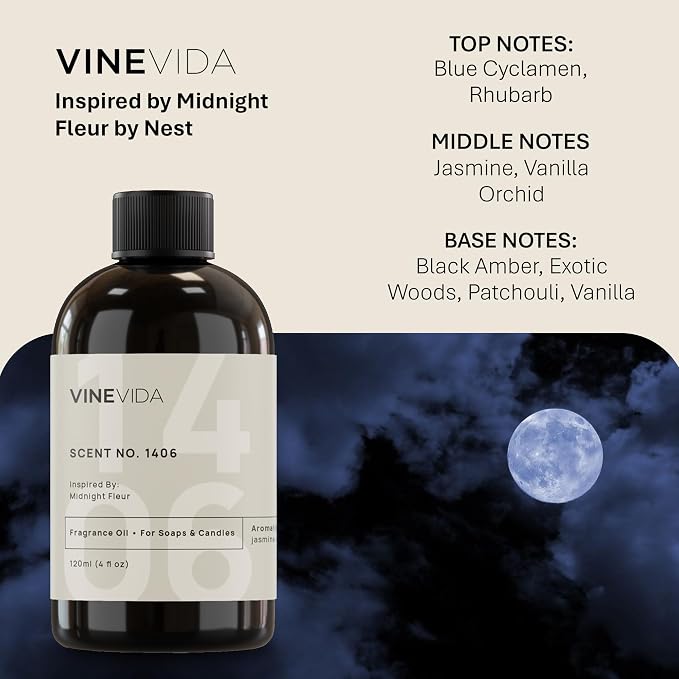 VINEVIDA [4oz] Scent No.1406 Fragrance Oil for Candle & Soap Making - Natural Candle Scents Made in USA