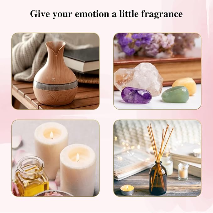EUQEE 6 Pcs Pure Essential Oils Set, Premium Floral Scent Kit for Aromatherapy Diffuser, DIY Body Care, Home Fragrance, Massage– Lavender, Rose, Ylang Ylang, Jasmine, Geranium, Chamomile