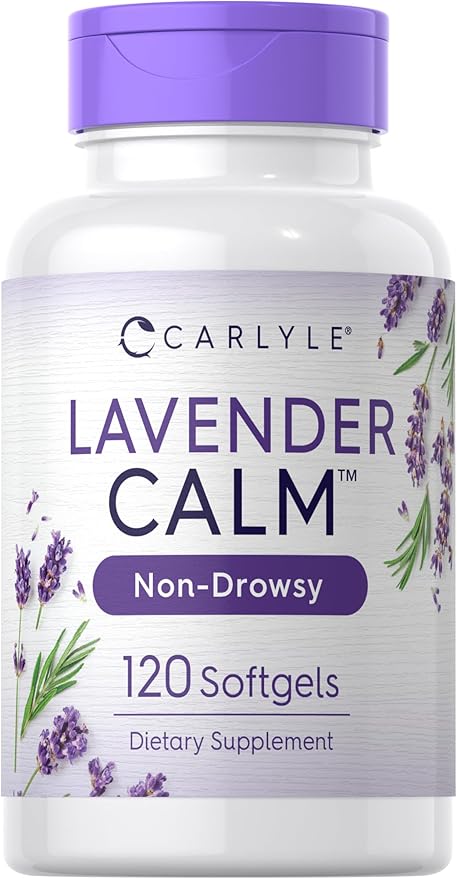 Carlyle Lavender Pills | 80 mg | 120 Softgel Capsules | Calm & Non-Drowsy Formula | Non-GMO & Gluten Free Supplement
