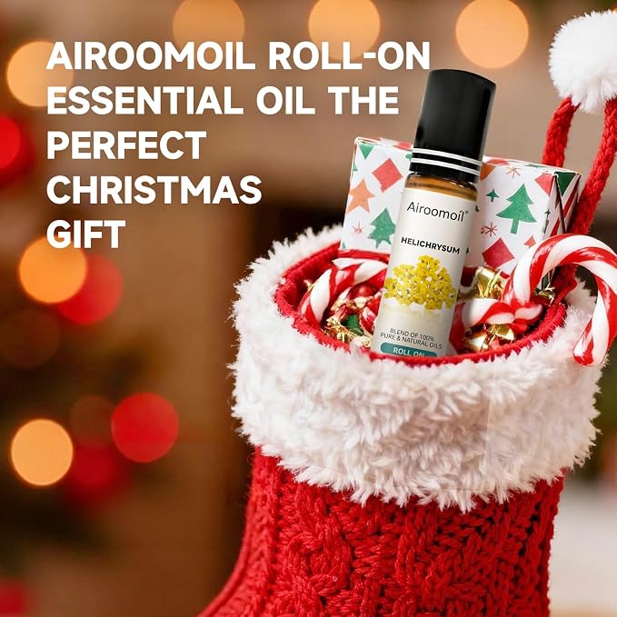 Helichrysum Essential Oil Roll-On 0.33 Oz – Pre-Diluted Aromatherapy Blend, Soft Honey-Herbal Scent, Pocket Size for Daily Commute, Office & Evening Wind-Down, Natural Female Gift