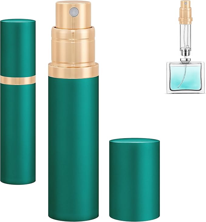 Travel Refillable Perfume Atomizer Bottle 5ml Leakproof Travel Perfume Refillable Bottle, Perfume Atomizer (Green)
