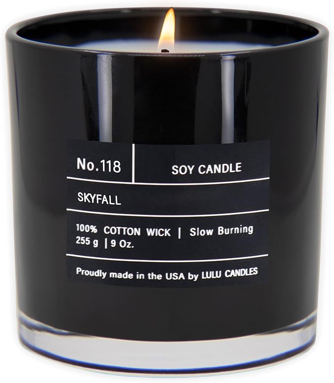 Lulu Candles | Skyfall | Smells Like Cedarwood & Musk | Luxury Scented Soy Jar Candle | Hand Poured in The USA | Highly Scented Long Lasting (9 Oz.)