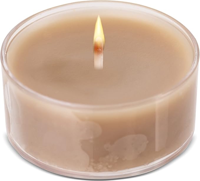 HYOOLA Scented Tealight Candles - Clear Cup - Roasted Almonds Tealight Candles Scented - 6 Hour Burn Time - 15 Pack - European Made