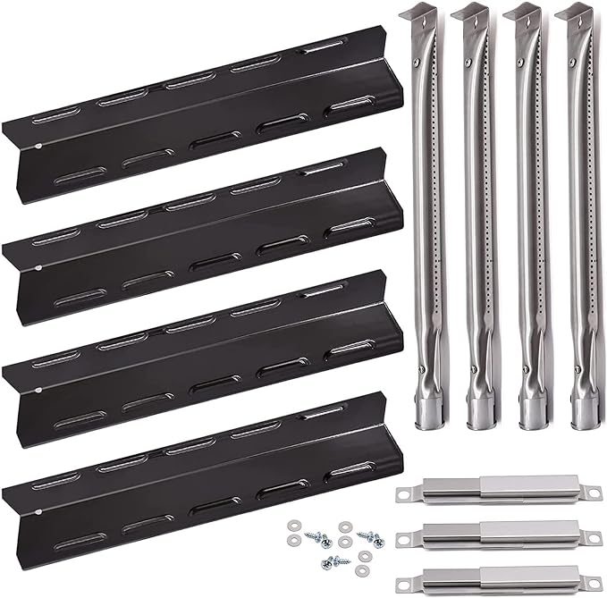 Hiorucet Grill Replacement Parts for Ken/More 146.34611410, 146.23673310, 146.23678310, 146.47468610, 146.16142210 Gas Grills, Grill Burner Tube, Heat Plate Shield, Crossover Tube Replacement Kit.