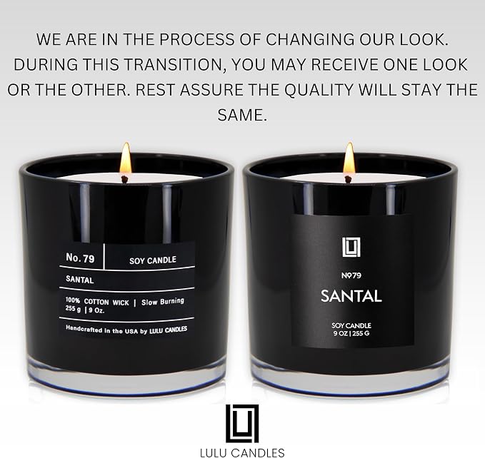 Lulu Candles | Santal | Luxury Scented Soy Jar Candle | Hand Poured in The USA | Highly Scented & Long Lasting (9 Oz.)