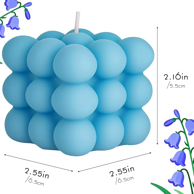 SHIDOW Shaped Scented Candles, Premium Soy Blend Wax Aromatherapy Candle, Relaxing Fragrance Decorative Candle for Home Bedroom Bathroom Office Indoor Ornament (Blue)