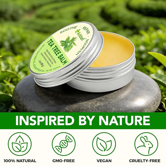Meifenla Tea Tree Oil Balm,Premium Multi-Plant Complex Formula for Itching & Dry Skin - Moisturizing Care for Hands, Feet, Elbows & Knees | Non-Greasy For All Skin Types