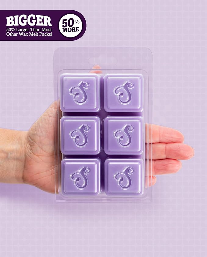 Shortie's Candle Company Pure Wisteria Premium Wax Melts - 3 Oz., Strong & Long Lasting, Non-Toxic - Made with Essential & Natural Oils - Formula 117