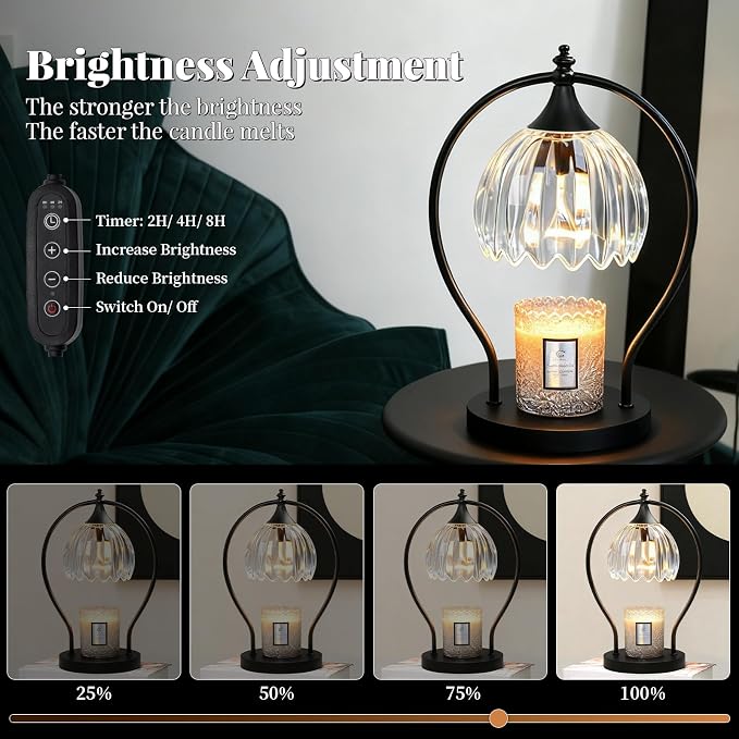 GOODBUY Candle Warmer Lamp with Timer Dimmer - Candle Warmer for Jar Candles - Plug in Wax Melt Warmer Unique Birthday Gifts for Women Mom House Warming Gifts New Home Room Decor
