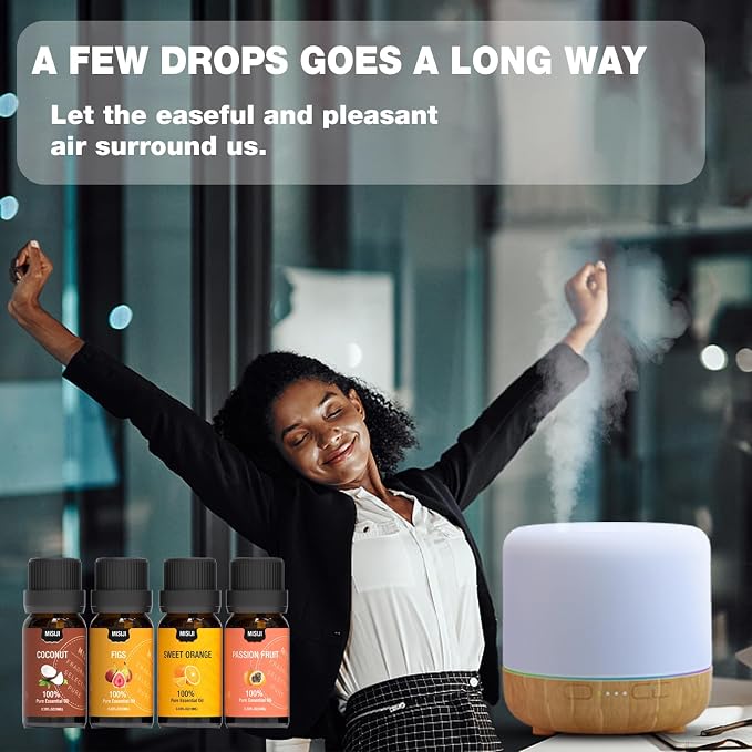 Fruity Essential Oils for Diffuser for Home,Diffuser Oils for Candle Making, Laundry,Humidifier,Aromatherapy Oils Scents,6 * 10ML