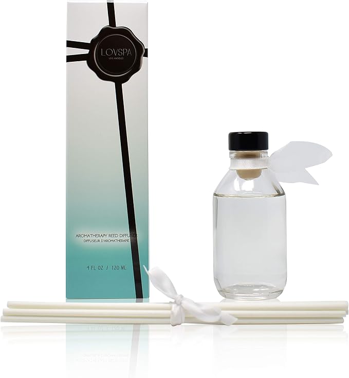 Summer Linen Diffuser Set, Guest Bathroom, Home Fragrance, Spa Scent | Fresh soft cotton, white peach, and clean lavender profile, decorative glass bottle, powder room, entryway, office shelf