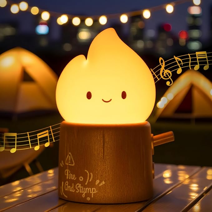 Cute Silicone Candle with White Noise - Flameless LED Candle with Timer, Flickering Candlelight & Night Light, Soothing Sound Machine for Sleep, Relaxation, Bedroom, Gifts