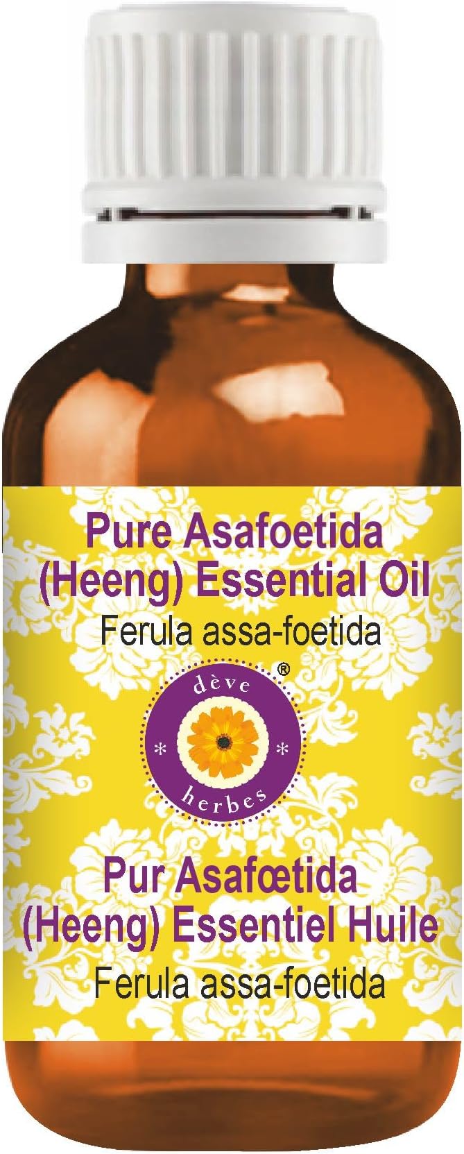 dève herbes Asafoetida (Heeng) Essential Oil (Ferula assa-foetida) Pure | Non-Sticky | Non-Greasy | Lightweight | Men & Women | All Skin Types | Steam Distilled 5ml (0.16 oz)