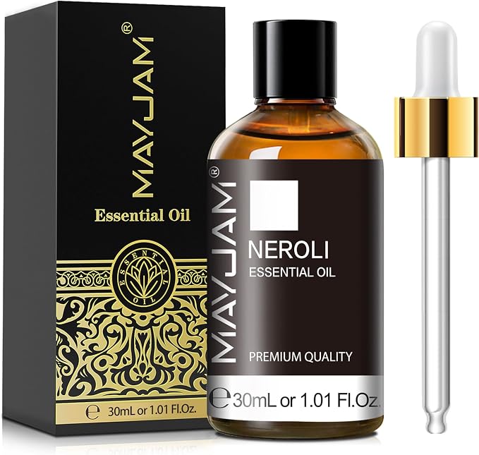 Neroli Essential Oil 30ML/ 1.01FL.OZ, MAYJAM Pure Neroli Oil for Massage, Diffuser, Soap Making, Long Lasting Scents