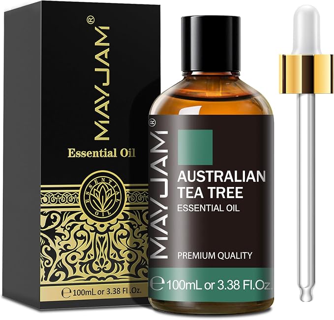 Australian Tea Tree Essential Oil, MAYJAM Pure Essential Oils for Diffusers, 3.38FL.OZ/100ML Large Volume Australian Tea Tree Oil with Premium Glass Dropper