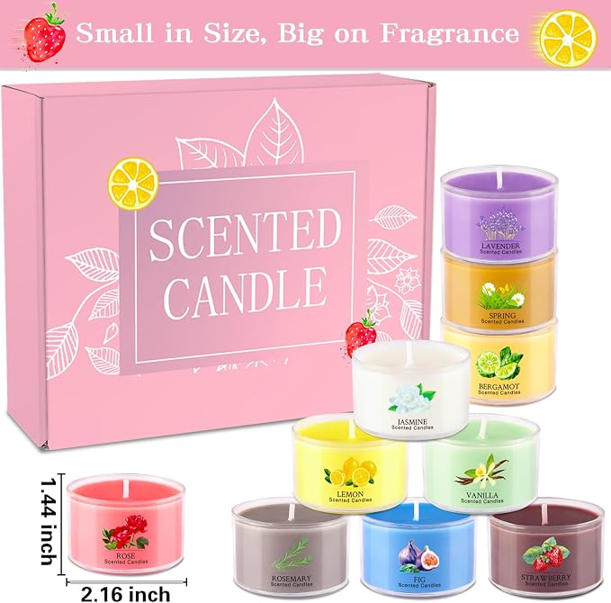 20 Pack Scented Candles, 1.6oz Mini Jar Holiday Gift Set with 10 Fragrances & Colors, Natural Soy Wax Aromatherapy Candles for Mother's Day, Home, Party Decor, Candle Gifts for Women, Her, Mom