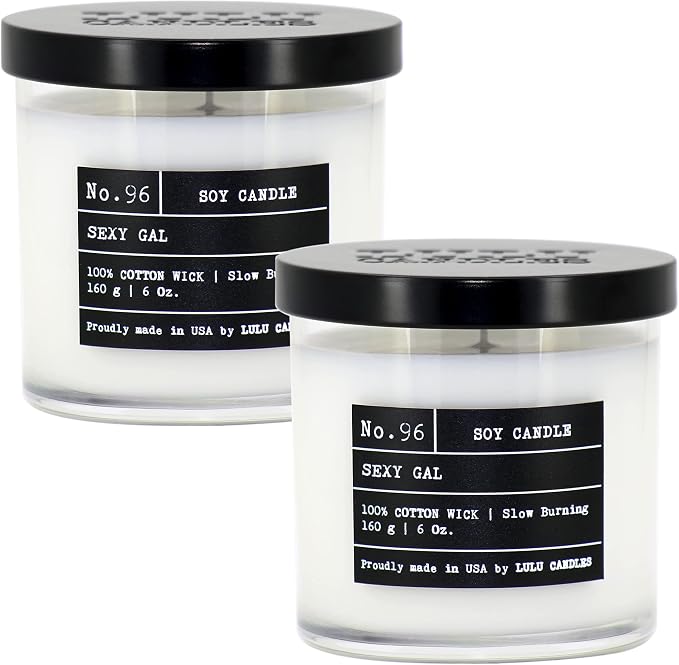 Lulu Candles | Sexy Gal | Luxury Scented Soy Jar Candle | Hand Poured in The USA | Highly Scented & Long Lasting (6 Oz. 2 Pack)