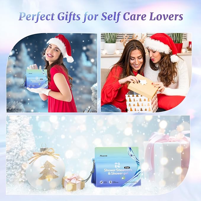 Shower Steamers Aromatherapy Birthday Gifts for Women - 8 Pcs Mothers Day Gifts for Mom Wife Daughter Grandma, Self Care with Natural Essential Oils Relaxation Home Spa Gift Set (Gradient Blue-Purple)