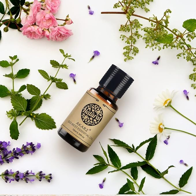 Chamomile Essential Oil AKARZ Natural Organic Pure Premium Therapeutic Chamomile Oils for Skin Body Hair Care, Diffuser, Candle,Soap,Making, DIY,Massage Aroma 0.34 Fl Oz (10ml)