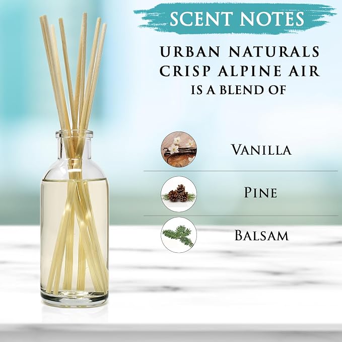 Urban Naturals Crisp White Linen Reed Diffuser Gift Set | with Citrus, Ozone, Ylang-Ylang, Lilies & Sandalwood Scent Notes for a Fresh, Clean Cotton Smelling Home | Made in the USA – Great Deal!