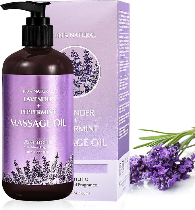 Lavender Massage Oil for Calming, Soothing and Relaxing Muscles Massage Oil for Massage Ideal Body Oil for Skin Moisturizing for Men and Women
