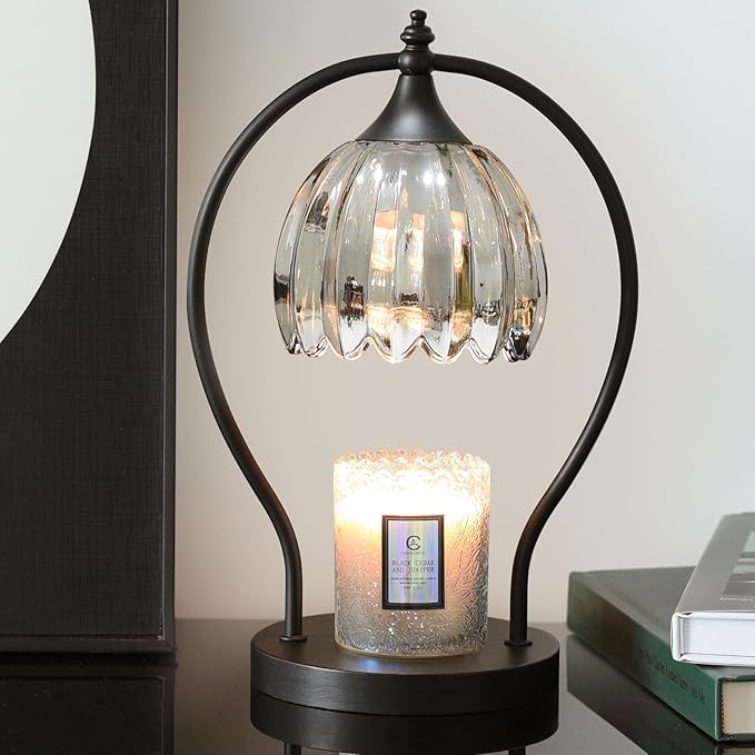 GOODBUY Candle Warmer Lamp with Timer, Dimmable Top-Down Candle Warmer for Jar Candles, Electric Wax Melt Warmer Lamp with 2H/4H/8H Auto Shut Off, Home Decor Gift for Bedroom Living Room Office