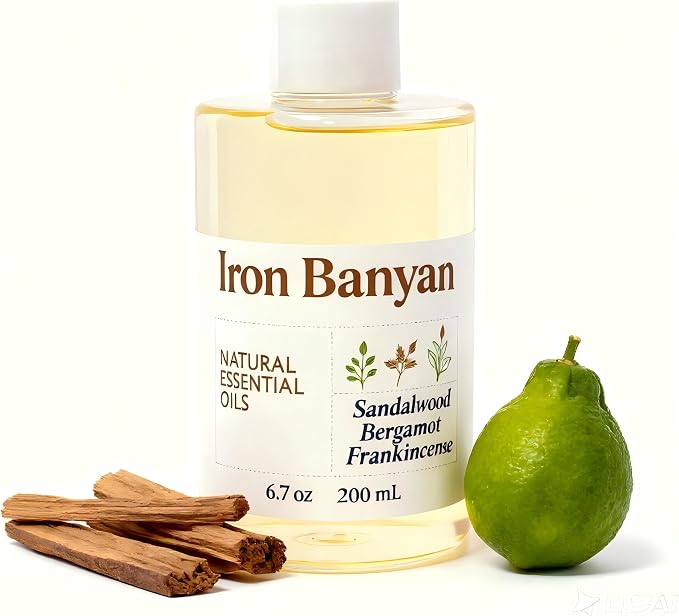 Sandalwood Bergamot Frankincense Oil 200ml | Home aromatherapy diffuser oil, woody-citrus aroma, promotes focus and relaxation