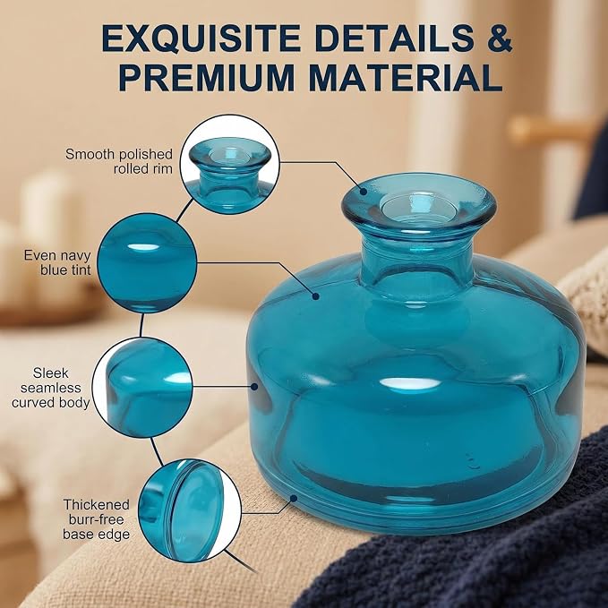 ‌200ml/6.7oz Empty Glass Diffuser Bottles Refillable Aromatherapy Jar for Essential Oils DIY Diffuser Sticks Fragrance Accessories Home Decor