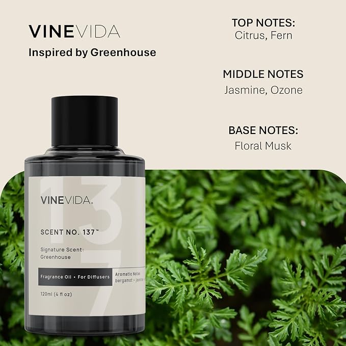 VINEVIDA [4 Oz] Inspired by: Greenhouse; Diffuser Oil Refill | Premium Scent Diffuser Oil for Home | Non-Toxic Fragrance