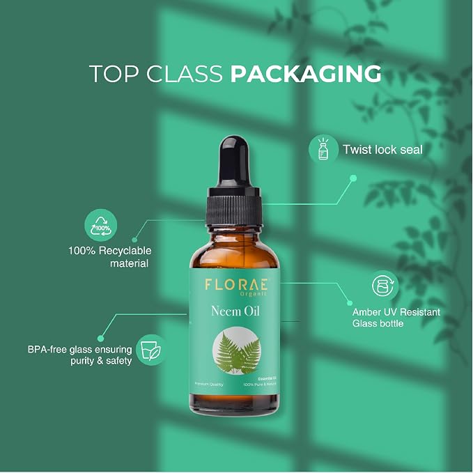 Neem Essential Oil 4 Fl Oz – 100% Pure and Natural Neem Oil for Diffuser and Aromatherapy, Skin, Massage, Candle and Soap Making Fragrance with Premium Glass Dropper