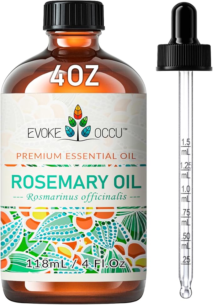 EVOKE OCCU Rosemary Oil for Hair Growth, Nourishing Scalp, Relieving Hair Loss & Reducing Dandruff - 4 Fl Oz
