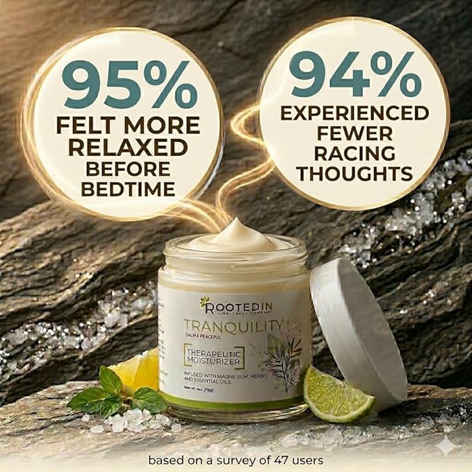 Rooted In 2X More Magnesium Cream – Stress Relief & Sleep with Ashwagandha – Calming Body Lotion for Women – Topical Magnesium Chloride, US Made – 4oz