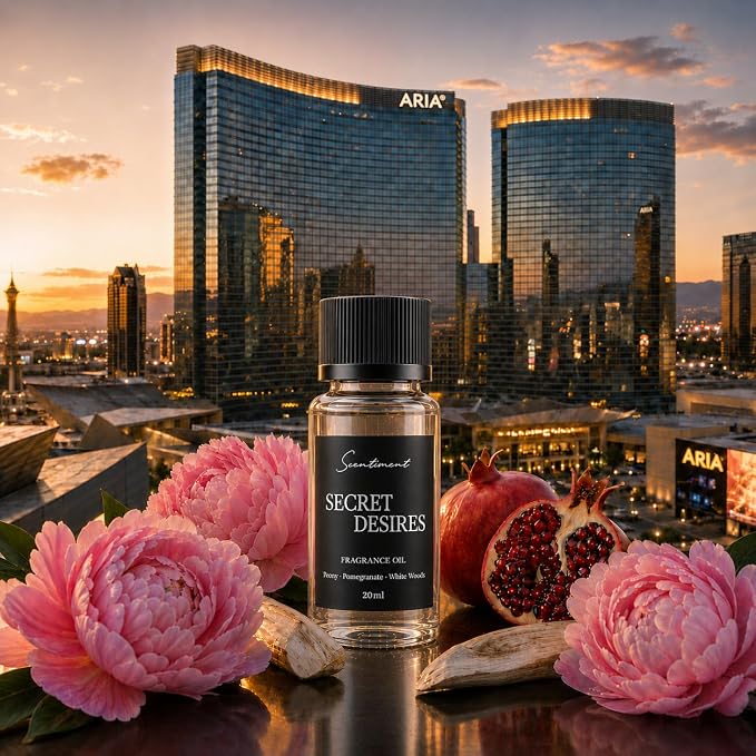 Scentiment Secret Desires Diffuser Oil - Premium Hotel Scent with Notes of Peony, Pomegranate & White Woods Home Scent, Hotel Fragrance Oil Diffuser Refill - 0.68 fl oz (20 mL)