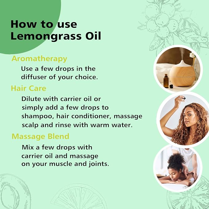 GM Gumili Lemongrass Essential Oil for Diffusers, 100ml