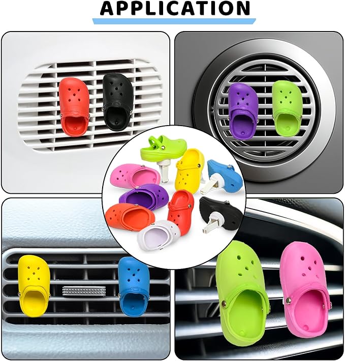 1 Pack Cute Shoe Shape Air Freshener Clip with 2 Refills, Replacement Pads (Green) Car Decor, Perfume Clip Accessories