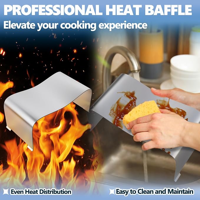 SafBbcue Heat Baffle Diffuser Replacement for Traeger Ironwood 650/885 Pellet Grill Parts, Replace for Traeger PRO 575/780 Pellet Grill Heat Baffle Diffuser Parts, Heavy Duty Steel