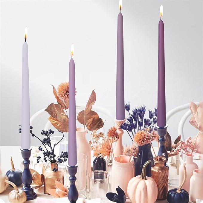 Tapered Candles Scented Candle Sticks,Gedengni 10 Inch Colored Candlesticks Lavender Scented Taper Candle Long Purple Candles for Dinner Decor Housewarming Gift Idea,8D4P-PURGRA