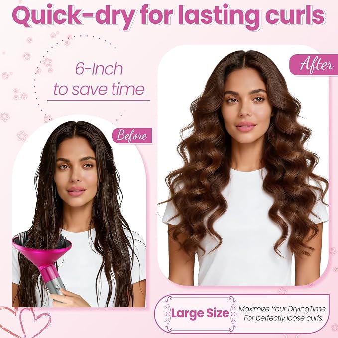 Upgraded 6IN Diffuser Attachment for Dyson Airwrap Styler HS01 HS05 HS08, Hair Diffuser Nozzle for Fast Drying and Styling Wave Curly Thick Hair